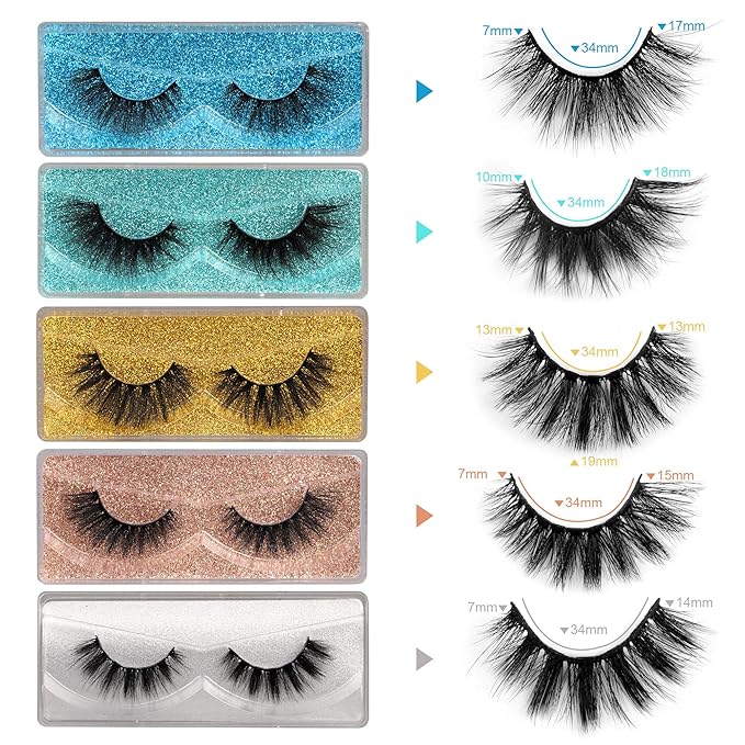 Newcally Lashes False Eyelashes Natural 3D Faux Mink Lashes 10 Pairs 10 Styles Wispy Fake Eyelashes Dramatic Handmade Reusable Lashes Pack with 10 Portable Eyelash Boxes