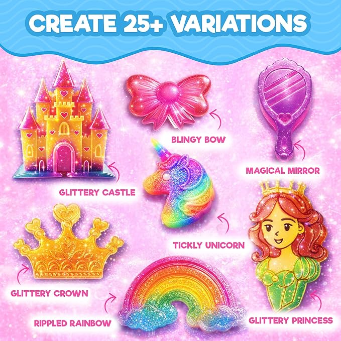 Doctor Jupiter Princess Glitter Soap Making Kit for Kids, DIY Crafts for Girls Ages 4-5-6-7-8 | Princess Toys, Birthday Gift Ideas for 4+ Year olds | 25+ Soap Recipes