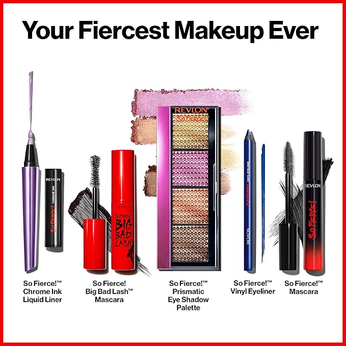 Revlon So Fierce! Chrome Ink Liquid Eyeliner, Longlasting Bold Metallic Pen Liner with Dip Ink Cap for Pearl, Shimmer Blend, 904 Ultraviolet Foil, 0.03 oz.