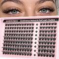 Goddvenus Natural Lash Clusters Wispy Cluster Eyelash Extensions, Fluffy DIY Lash Extension Natural Look False Eyelashes, D Curl Individual Lashes (D Curl 162pcs)