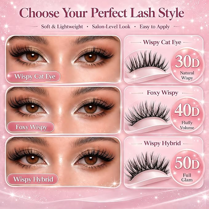 Manga Lash Clusters, 640 Pcs Eyelash Clusters Individual Lash Extension Kit D Curl Fluffy Wispy False Eyelashes Extensions Thin Band (50D+60D)