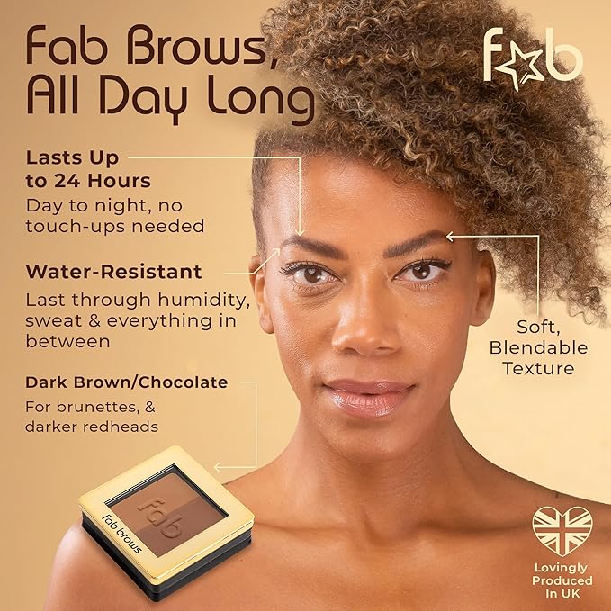 Lux Eyebrow Kit Refill Powder - Soft and Natural Eyebrow Definition for Dark Brown/Chocolate Brows On-The-Go