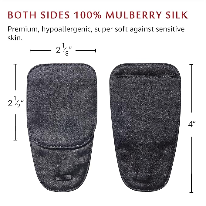 Astropic 2Pcs Large Silk Eye Patches for Adults Kids Big Glasses to Cover Either Eye (Large, Black)