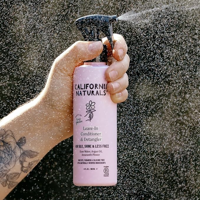 California Naturals Leave-In Conditioner for Dry Hair, Lightweight Hair Treatment with Rose Water and Argan Oil, Color Safe, Paraben & Sulfate Free, Natural, Vegan, For All Hair Types, 6 fl oz