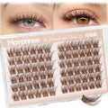 16MM Brown Eyelash Clusters Natural Yet Noticeable Lash Clusters Dark Brown Wispy Individual Lash Extensions, Easy to Apply & Reusable