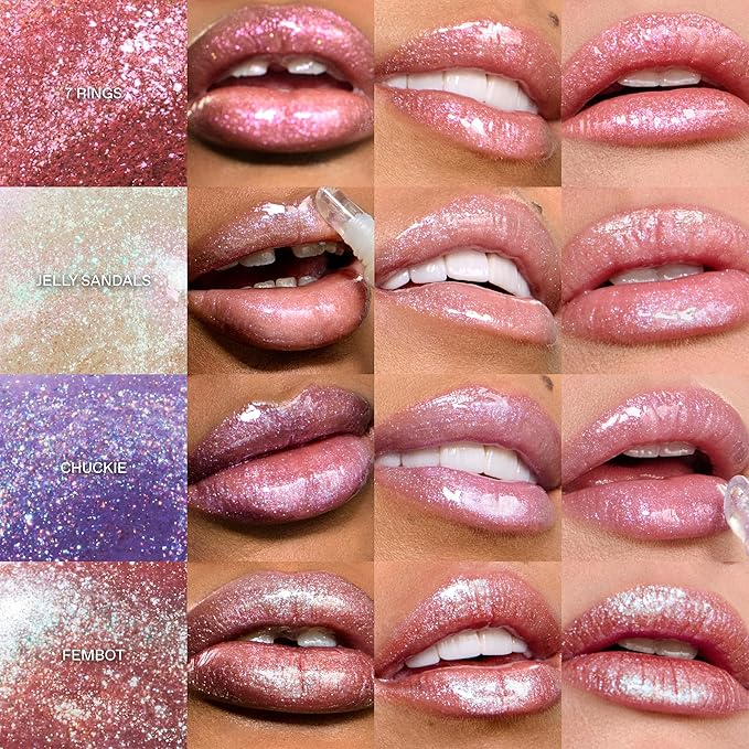 r.e.m. beauty by ariana grande On Your Collar Plumping Lip Gloss | High Shine Plumping Gloss | Hydrating Comfort | Iridescent Duochrome Finish that Sparkles (Fembot) | powerfully plumping, sparkly finish