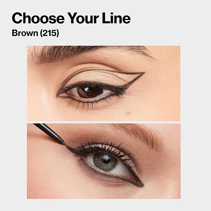 Revlon Gel Eyeliner, ColorStay Micro Hyper Precision Eye Makeup with Built-in Smudger, Waterproof, Longwearing with Micro Precision Tip, 215 Brown, 0.002 oz