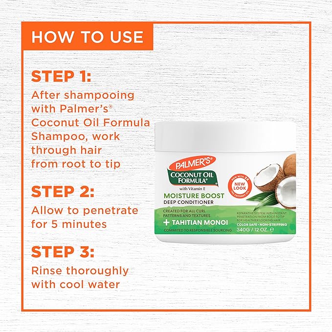 Palmer's Coconut Oil Formula Moisture Boost Deep Hair Conditioner, 12 Fl Oz | Palmer's
