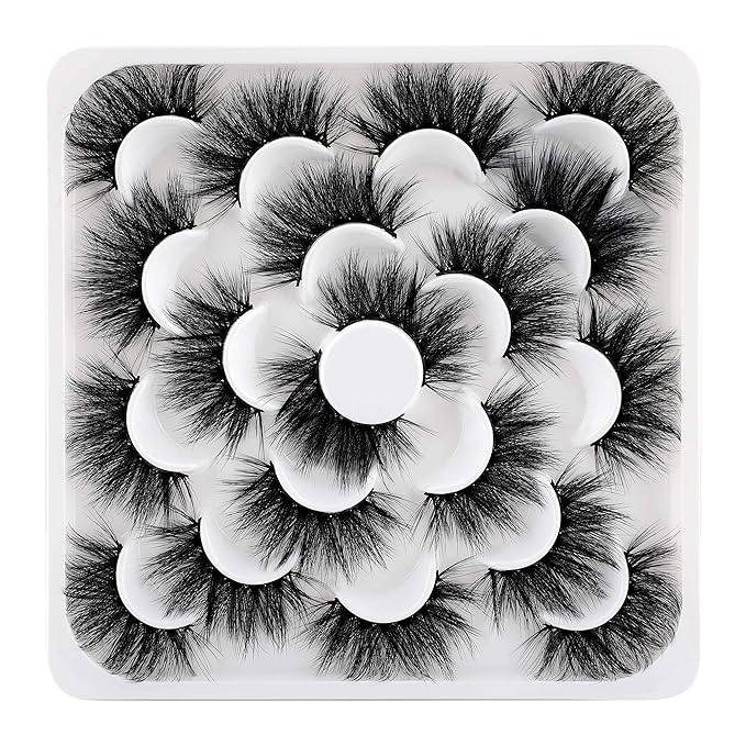 6D Mink Lashes Eyelashes Volume Dramatic Wispy Lashes Mink zanlufly 22MM Long False Eyelashes Luxury Crossed Soft Volume Reusable 10 Pairs Lashes Pack