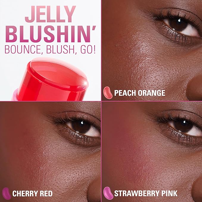 Revolution, Jelly Blush Stick Lip & Cheek Stain, Sheer, Buildable Coverage with Hydrating Hyaluronic Acid & Aloe for Multi-Use Glow, Vegan & Cruelty-Free, Cherry Red