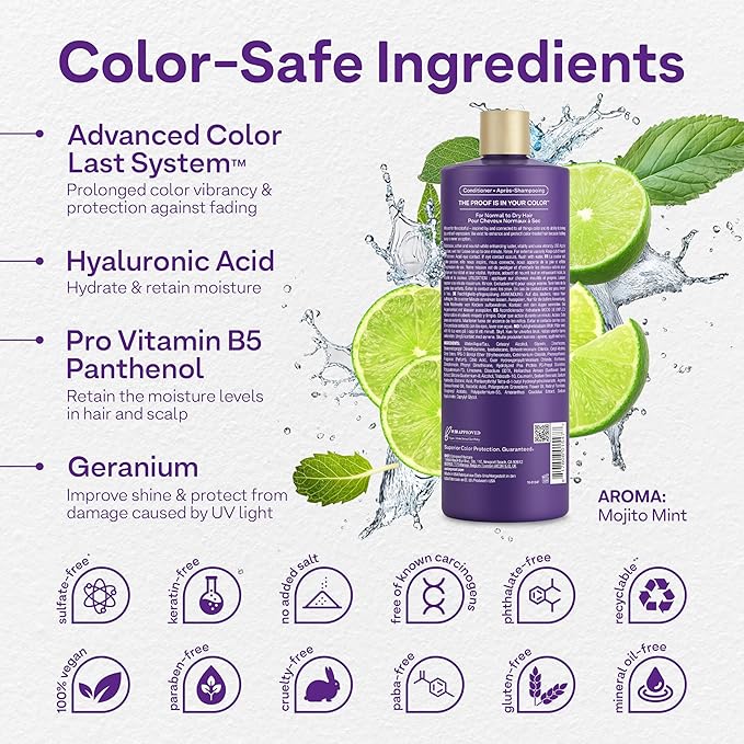 Colorproof Sulfate-Free Moisturizing Conditioner For Women 32 FL Oz | Hydrating Conditioner With Mojito Mint Scent | Vegan And Color-Safe Formula | Adds Volume & Protects Hair Color