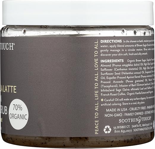 Soothing Touch, French Vanilla Latte Organic Brown Sugar Scrub, 16 oz
