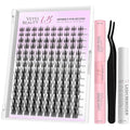 VEYESBEAUTY Manga Lash Clusters Kit Eyelash Extensions Thin & Invisible Band DIY Individual False Eyelashes Newbie's Five-Second Series Wispy Lash Tray Kit, with Bond&Seal Remover Applicator