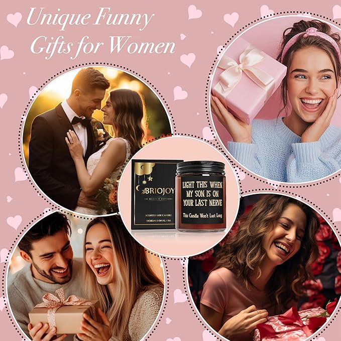 Daughter in Law Gift Candles - Funny Bridal Shower Wedding Mothers Day Birthday Gift for Daughter in Law, Sons Girlfriend - Fun Relax Gifts for Women Mom - Sea Salt Jasmine Spa Scented Candle