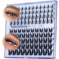 TOOCHUNAG Manga Lash Clusters Wispy Eyelash Clusters DIY Cluster Eyelash Extensions with 2 Viral Invisible Band Cluster Lashes (8-14mm Natural Fairy & 10-16mm Volume Bunny)