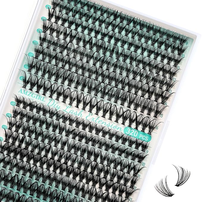 Lash Clusters 320Pcs 30 40D Eyelashes Cluster D Curl Individual Wispy Lashes Cluster for DIY Cluster Eyelash Extensions at Home for Beginners (Mix9-16mm)