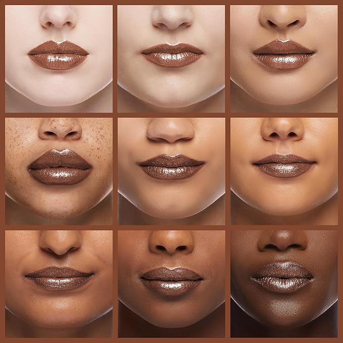 Oulac Dark Brown Lipstick for Women with Metallic 3D Shine Lightweight Hydrating Formula, High Impact Lip Color, Full Coverage Lip Makeup, Vegan & Gluten Free, Hawaii Summer(08)
