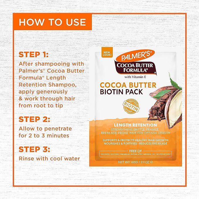 Palmer's Cocoa Butter & Biotin Length Retention Biotin Pack, 2.1 Ounce (Pack of 3)