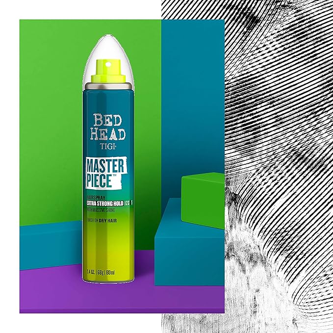 TIGI Bed Head Masterpiece Shiny Hairspray for Strong Hold Travel Size 2.4 oz (Pack of 3)