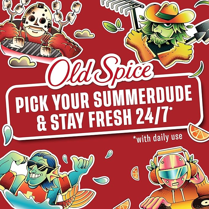 Old Spice Body Wash for Men, Summerdudes, 24/7 Shower Fresh with Daily Use, Long Lasting Scent, Cleanse & Refresh Skin, VIP Festival Experience, Broseidon with Ocean Surf Scent, 24 oz