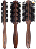 Spornette DeVille Boar Bristle Round Brush Set - Professional Hair Brushes Including 1.5, 2, and 2.5 inch Sizes - For Women, Men, & Kids
