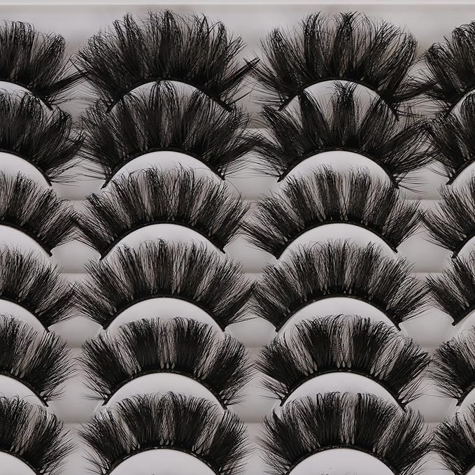 False Eyelashes 48 Pairs 6 Styles Mixed Fake Eye Lashes Bulk Wholesale Dramatic Thick 5D Wispy Strip Faux Mink Eyelashes Multipack