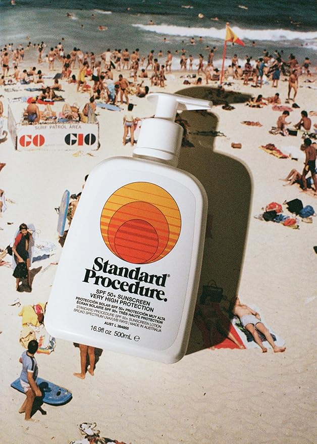 Standard Procedure. SPF 50+ Sunscreen, Broad Spectrum Face & Body Sunblock for Sun-Sensitive Skin, 4HR Water Resistant, Organic Formula, 16.9 oz