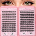 Manga Lash Clusters, 640 Pcs Eyelash Clusters Individual Lash Extension Kit D Curl Fluffy Wispy False Eyelashes Extensions Thin Band (30D+40D)