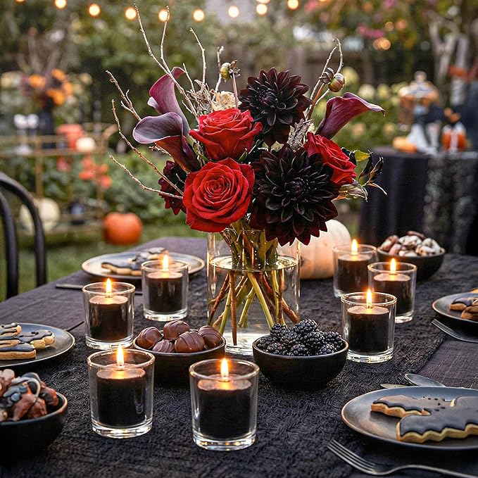 Royal Imports Votive Candles Unscented Candles for Wedding Centerpieces Black, Pack of 72 Dripless Wax for Parties, Aromatherapy, Devotional, Home Décor, Spas & Holiday Gifts