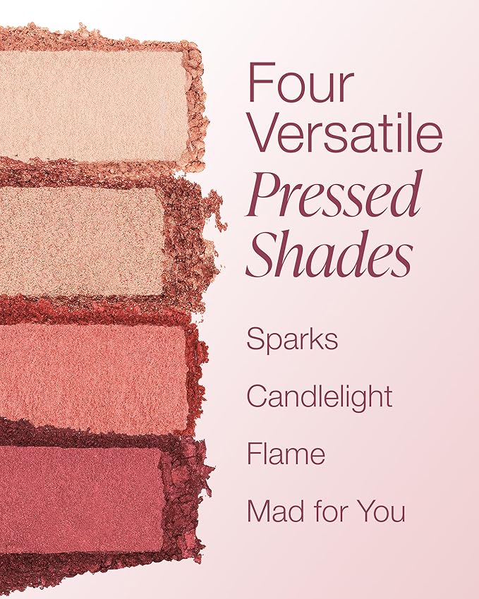 Mineral Fusion Eyeshadow Palette - Vegan Eye Makeup with Matte, Satin, and Shimmer Finishes - Natural, Lightweight Formula (Romantic Getaway)