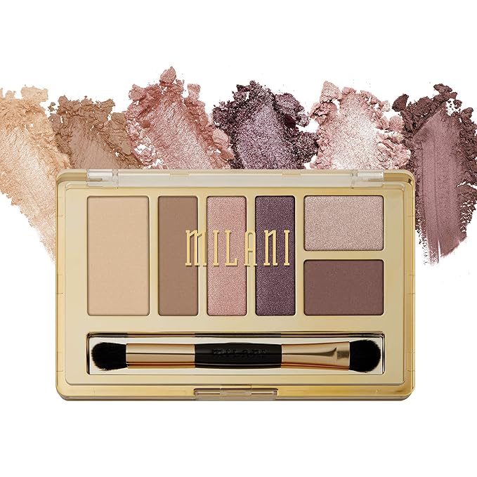 Milani Everyday Eyes Eyeshadow Palette - Plum Basics (0.21 Ounce) 6 Cruelty-Free Matte or Metallic Eyeshadow Colors to Contour & Highlight