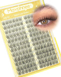 Lash Clusters 12-14-16MM Natural Cluster Eyelash Extensions with CC-Curly & Clear Band Wispy Pestañas Postizas Naturales 144Pcs DIY Lashes For Big Eyes, Natural Yet Noticeable Look