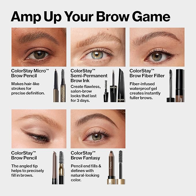 Revlon ColorStay Micro Eyebrow Pencil with Built In Spoolie Brush, Infused with Argan and Marula Oil, Waterproof, Smudgeproof, 451 Ash Blonde, 0.003 oz