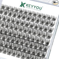 Lash Clusters,96 Pcs Cluster Lashes D Curl 8-18MIX DIY Lash Extensions Eyelash Clusters,KEYYOU Volume Wispy Individual Lashes Soft&Comfortable Easy DIY at Home(Y13,D-8-18MIX)