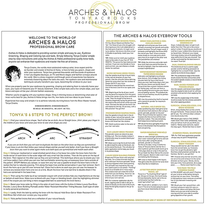 Arches & Halos Micro Defining Brow Pencil - Get Fuller and More Defined Brows - Long-Lasting, Smudge Proof, Rich Color - Dual Ended Pencil with Brush - Vegan and Cruelty Free - Warm Brown, 0.08 g