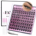 DIY Lash Extension Kit Natural Look Wispy Lash Clusters D Curl Lash Clusters with Lash Brush 8-16 mm Eyelash Extension Kit Individual Lashes Lash Cluster Kit For Beginners (No Glue)