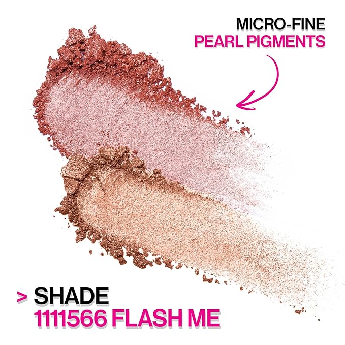 Wet n Wild MegaGlo Blushlighter, Blendable Blush & Highlighter Set, Shimmery Metallic Finish, Flash Me