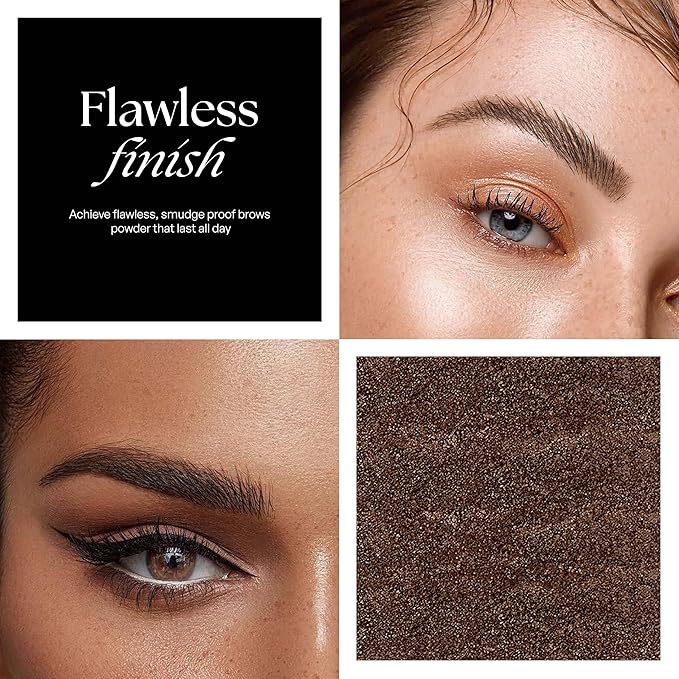 SORMÉ Smudge Proof Long Lasting Eye brow Powder for Women - Always Perfect Brows with Brush and 3 Shaping Eyebrow Stencils (Fine, Medium, Full) - Finest Color Pigment Eyebrow Filler - Walnut