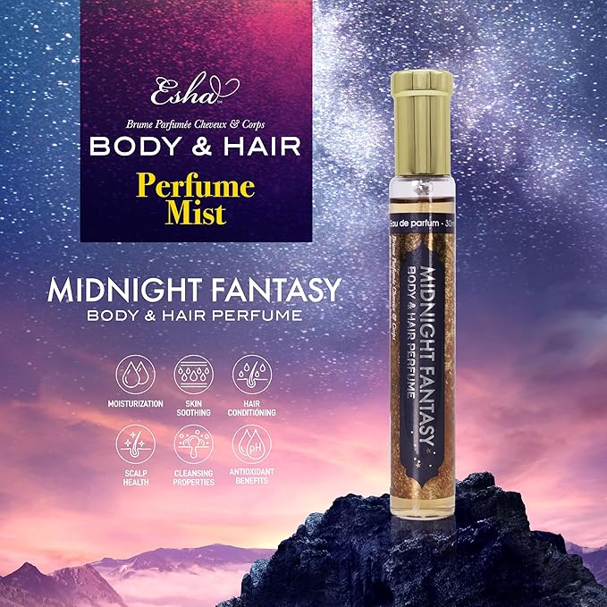 Esha Body & Hair Perfume Mist - Eau de Parfum for Women - Infused with Betaine - (MIDNIGHT FANTASY)