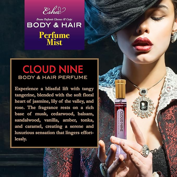 Esha Body & Hair Perfume Mist - Eau de Parfum for Women - Infused with Betaine - (CLOUD NINE)