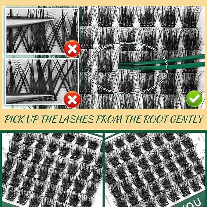 Lash Clusters,96 Pcs Cluster Lashes D Curl 18mm DIY Lash Extensions Eyelash Clusters,KEYYOU Volume Wispy Individual Lashes Soft&Comfortable Easy DIY at Home(Y05,D-18mm)