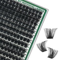 Lash Clusters 182Pcs Eyelash Clusters KEYYOU 200D D Curl 9-18MIX Clusters Lashes Thick Super Soft Wispy DIY Eyelash Extension at Home(200D-D,9-18MIX)