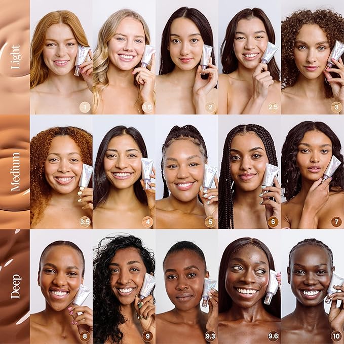 Naked Sundays BeautyScreen Peptide Foundation Tint - SPF 50 Tinted Sunscreen & Skincare Makeup with Zinc Oxide, Niacinamide - Lightweight Natural Coverage, 3.5 Light Medium Cool, 1.01 Oz