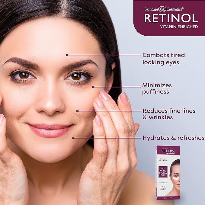 LIVAURA Retinol Anti-Aging Eye Gel Pads – Under Eyes Patches for Dark Circles & Puffiness, Hydrating Collagen Eyes Masks, Cooling Under Eye Gel Patches for Bags, Wrinkles & Fine Lines For Undereye
