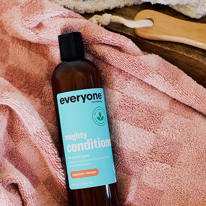 Everyone Hair Care Conditioner - Coconut & Lemon Mighty, 12 fl oz Bottle, Wash & Leave In Hydrating Conditioner, Deep Moisturizing, Sulfate Free & Paraben Free (Pack of 2)