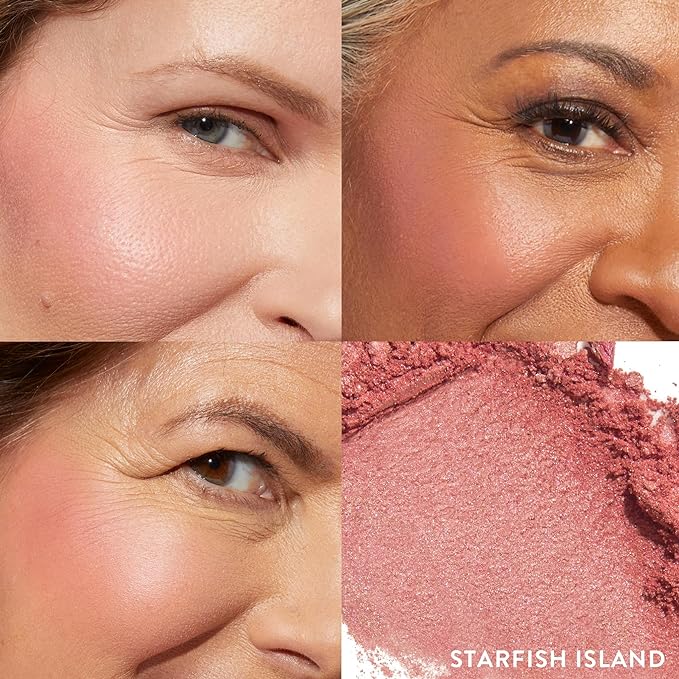 LAURA GELLER NEW YORK Baked Blush-n-Brighten for Mature Skin - 09 Starfish Island - Powder Blush Won't Settle into Fine Lines - Buildable Natural Finish – Longlasting Formula - Made in Italy