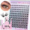 Natural Lash Clusters Kit Natural Eyelash Clusters C Curl Lash Extension Kit 8-16mm Eyelash Extension Kit DIY Individual Lashes Cluster Eyelash Extensions with Lash Remover by TNFVLONEINS
