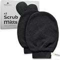 MainBasics Exfoliating Gloves for Shower - Korean Body Scrub Mitts for Dead Skin, Deep Cleansing, Spray Tan Prep & KP Treatment (2 Pack)