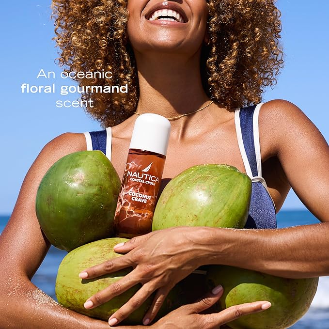 Nautica Coconut Crave, a Fruity Gourmand Hair & Body Mist for Women, Notes of Coconut, Apple and Cedarwood, Long Lasting, 8.0 fl oz