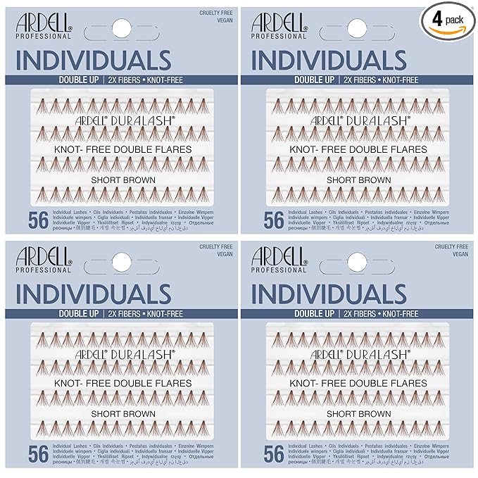 Ardell Individual Lashes Soft Touch - Short Brown, Knot-Free False Eyelashes, Natural Look DIY Eyelash Extensions, 56 Lash Clusters Per Pack
